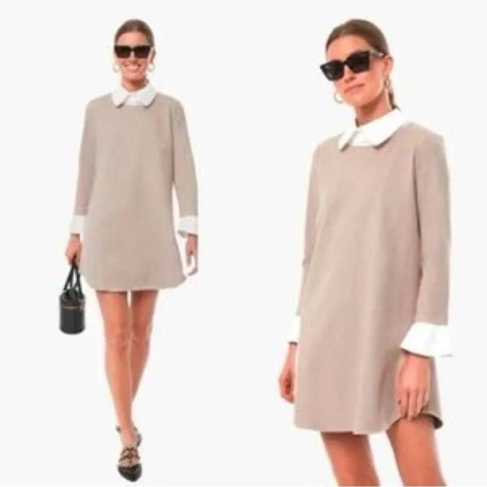 NWT Tuckernuck Dress Dakotah English Ivy Collar Mini in Sandwhisp - Picture 2 of 10